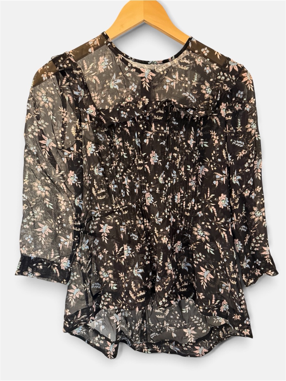 Veronica Beard Black Floral Blouse